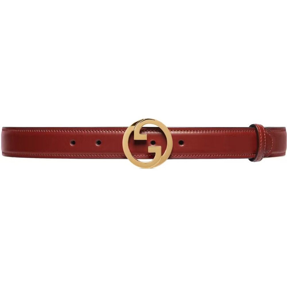 Gucci Women’s Ciny Lux Calfskin W3cm Belt Blondie Red 110cm 690557